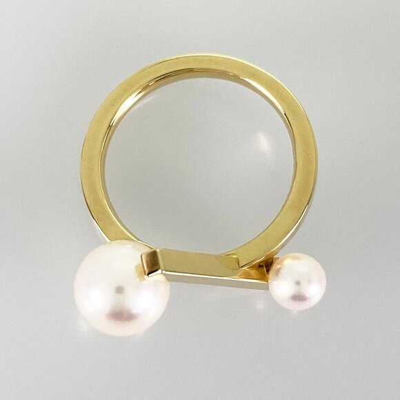 TASAKI Balance cross Yellow gold Pearl Ring - Picture 3 of 16
